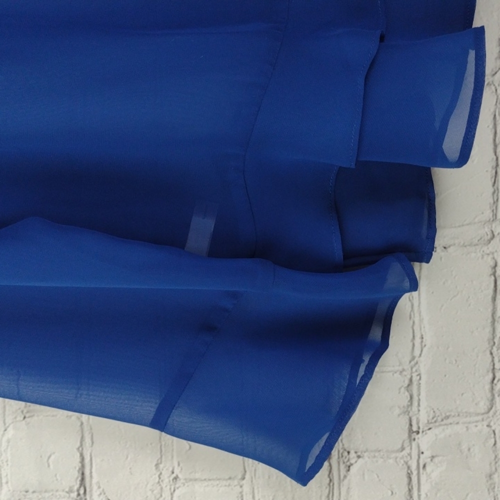 NWT The Limited Blue Sheer Ruffle Bell Sleeve Top Small - Picture 9 of 11